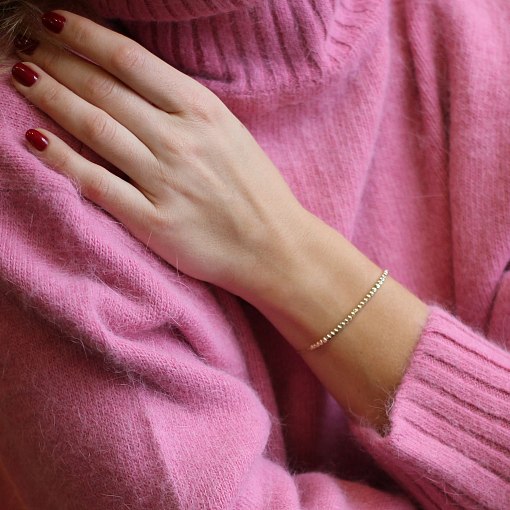 Кульковий браслет з жовтого золота б04301 7