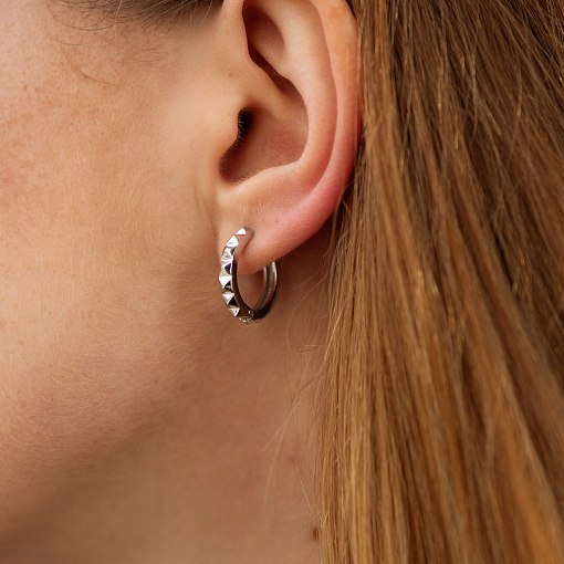 Серьги - кольца "Mona" в белом золоте с08852 4