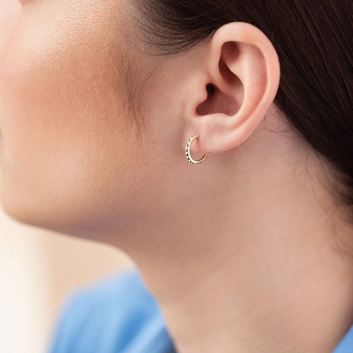 Серьги - пусеты "Mona" в желтом золоте mini с08380 2