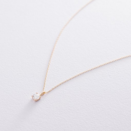 Кольє з фіанітом в жовтому золоті кол00790