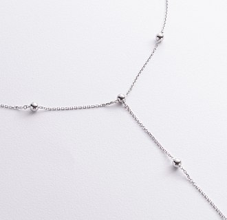 Колье 2 в 1 "Шарики" в белом золоте кол05919 №3