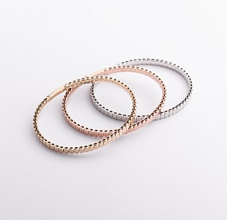 Жесткий браслет "Kylie" в красном золоте б05825 №3