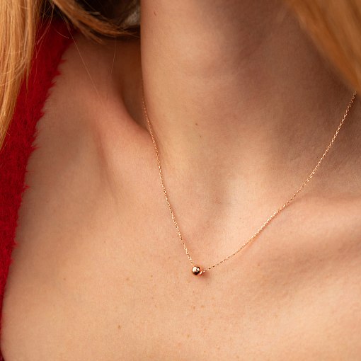 Колье "Шар" в красном золоте (0.5 см) кол01760 4