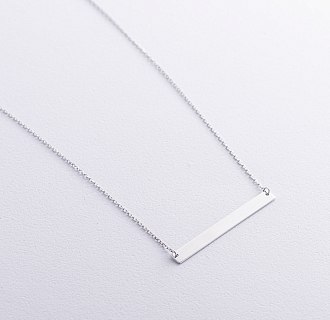 Колье с пластиной для гравировки (белое золото) кол02478 №2