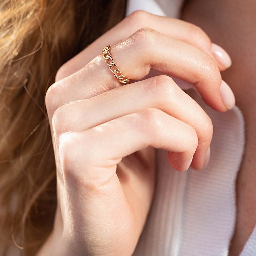 Кольцо "Цепочка" в красном золоте к07143 2