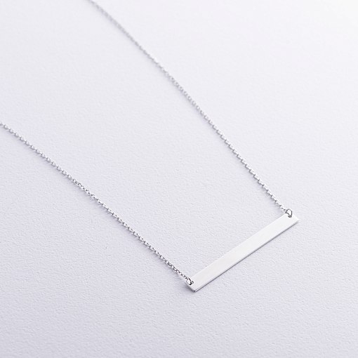 Колье с пластиной для гравировки (белое золото) кол02478 3