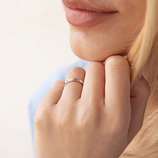 Кольцо Мерцание в белом золоте к02950 2