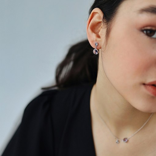 Золоте кольє (аметист, топаз) кол01858 16