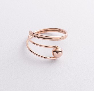 Кольцо "Шарик" в красном золоте к08280 №3