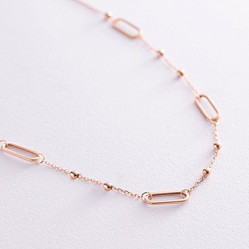 Колье - цепочка "Шарики" в красном золоте кол02224 6