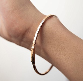 Жесткий браслет "Kylie" в красном золоте б05570 №6