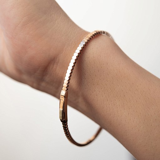 Жесткий браслет "Kylie" в красном золоте б05570 6