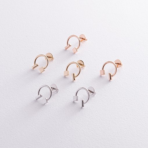 Серьги - пусеты "Дарси" в белом золоте с08317 5