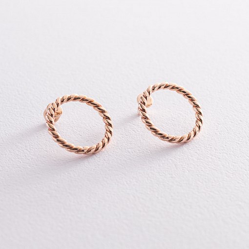 Золотые серьги - пусеты "Триана" с07334 4