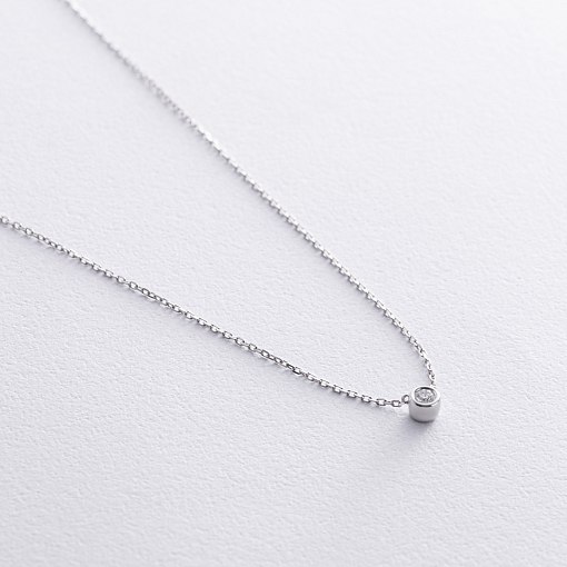 Кольє в білому золоті з діамантом 732861121 3