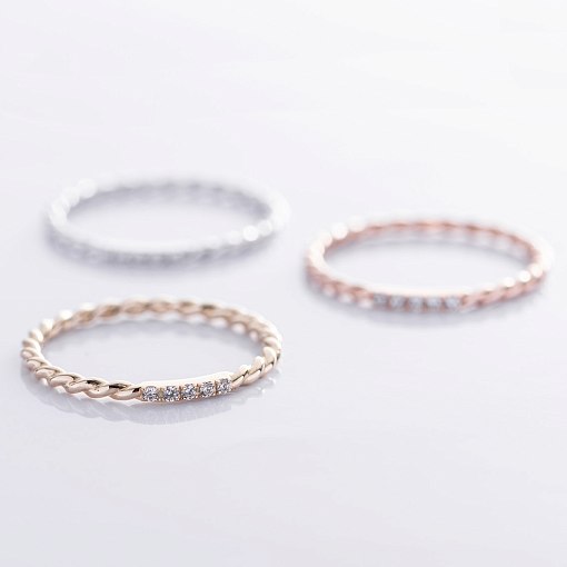 Кольцо "Мелоди" с фианитами (белое золото) к07548 10