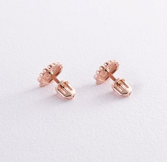 Серьги - пусеты "Ракушки" в белом золоте с08463 №8
