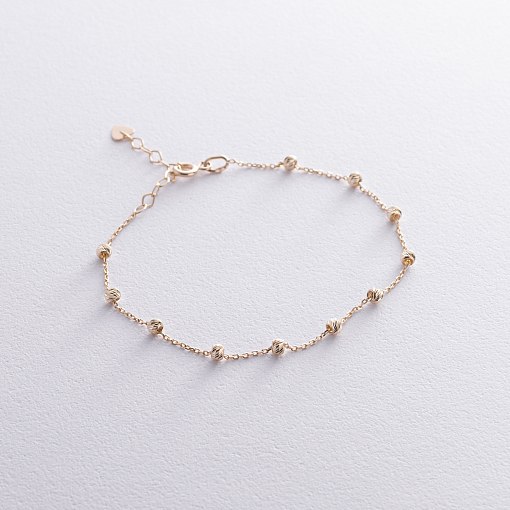 Браслет "Шарики" в желтом золоте б05217