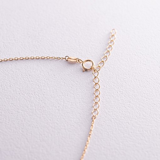 Колье "Монетки" в желтом золоте (фианиты) кол02233 10