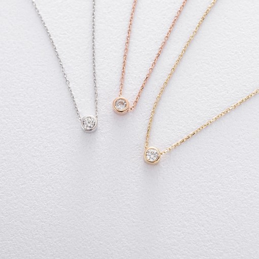 Колье Минимал в желтом золоте кол00954 3