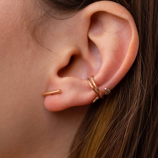 Золотые серьги-пусеты "Минимум" (круглые) с06689 7