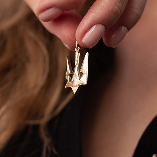 Кулон "Герб Украины - Тризуб" в желтом золоте п03718 2