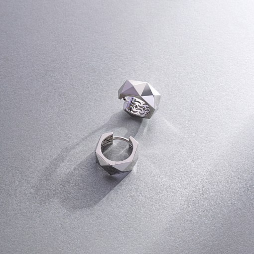 Серьги - кольца "Anna-Lisa" в белом золоте с09008 6