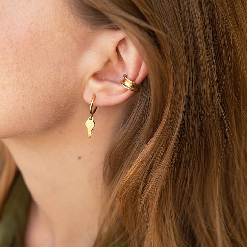 Серьга - каффа "Lorette" в желтом золоте с07947 5