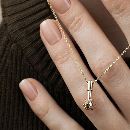 Колье "Булава" в желтом золоте кол02260 2