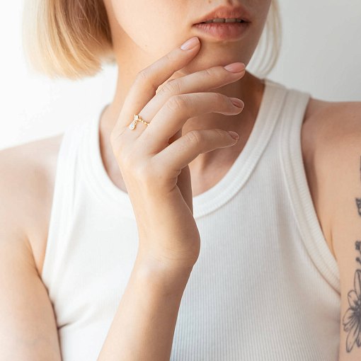 Каблучка в жовтому золоті з фіанітами к07063 3