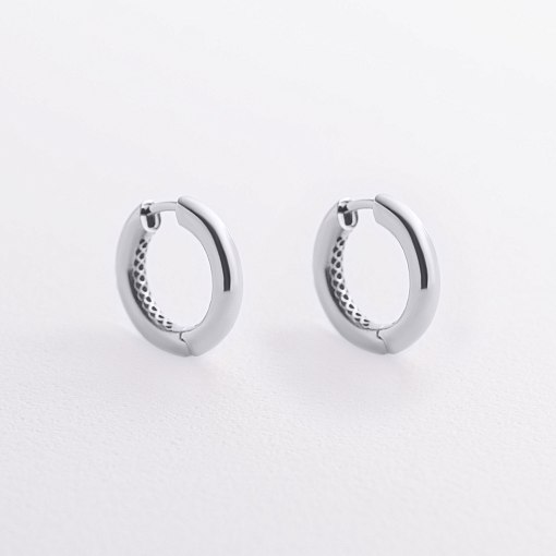 Серьги - кольца "Milley" в белом золоте с08881 5