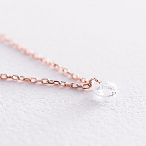 Кольє в червоному золоті з одним фіанітом кол01812 2