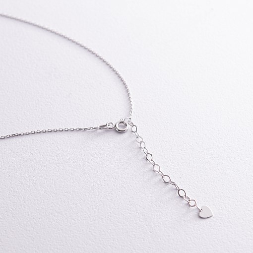 Колье "Монетка" в белом золоте (возможна гравировка) кол02277 8