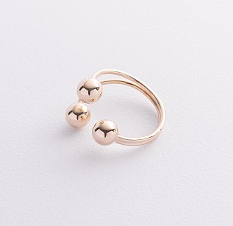 Кольцо "Шарики" в желтом золоте к08282 №3
