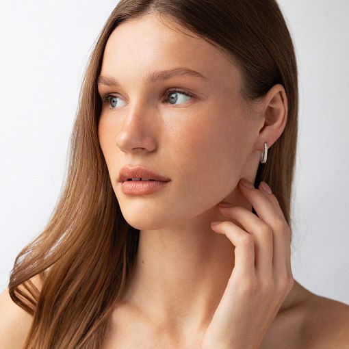 Серьги "Alisia" в белом золоте с09220 5