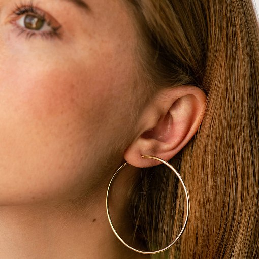 Серьги - кольца в желтом золоте (5.3 см) с08770 3