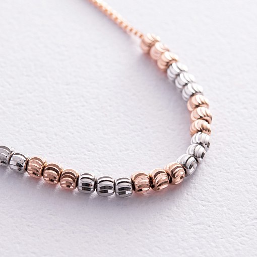 Браслет "Шарики" (красное, белое золото) б05271 2