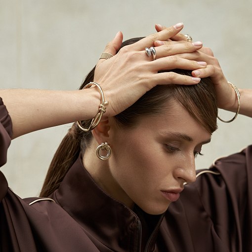 Кольцо "Рейчел" с шариками (желтое золото) к07333 24