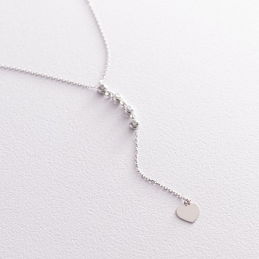 Колье из белого золота с фианитами кол01515 3