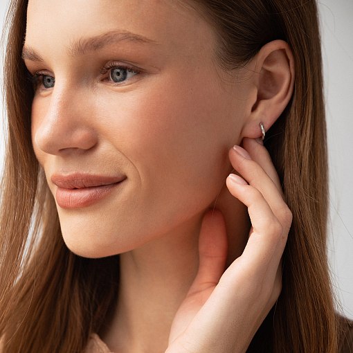 Серьги - кольца "Maya" в белом золоте с09186 4