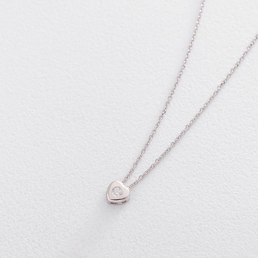 Колье Секретная любовь в белом золоте кол01089