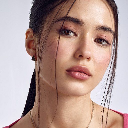 Серьги "Треугольники" (желтое золото) с07001 6