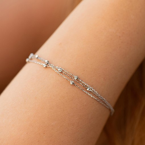 Браслет "Шарики" в белом золоте б05514 2