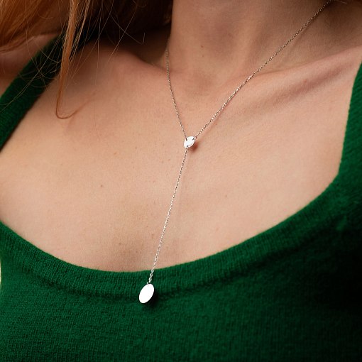 Кольє Монеточка в білому золоті (можливе гравіювання) кол01480 7