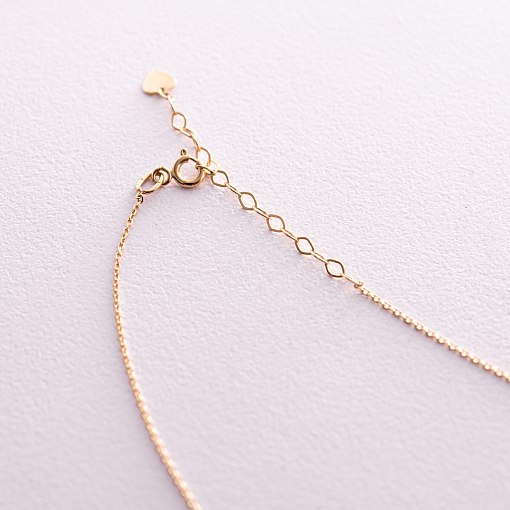 Золотое колье - галстук "Украинка" (синие и желтые фианиты) кол02329 5