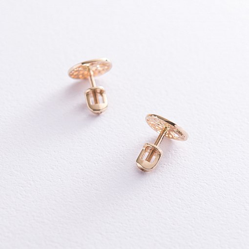 Серьги - пусеты "Древо жизни" в красном золоте с06964 3