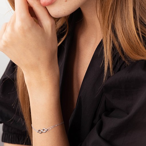 Браслет "Бесконечность" в белом золоте б05102 5