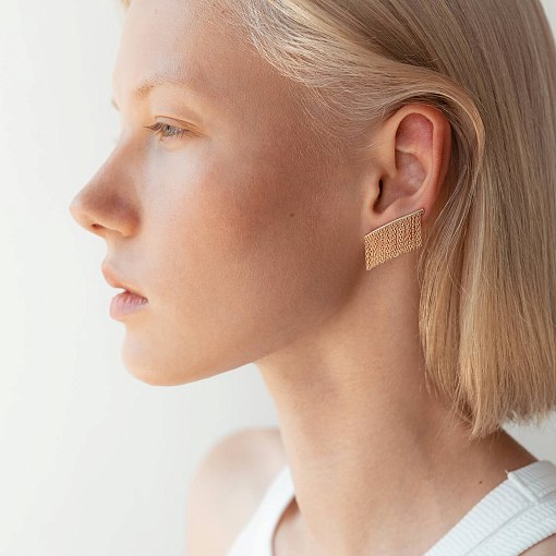 Золотые серьги - клаймберы "Камилла" с цепочками с07965 9