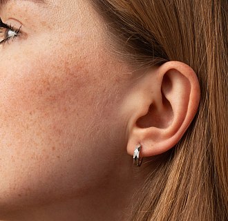 Серьги - кольца "Джоанна" в белом золоте с07993 №2