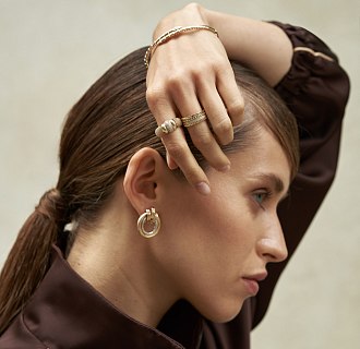 Кольцо "Sharon" с фианитами (желтое золото) к08352 №14